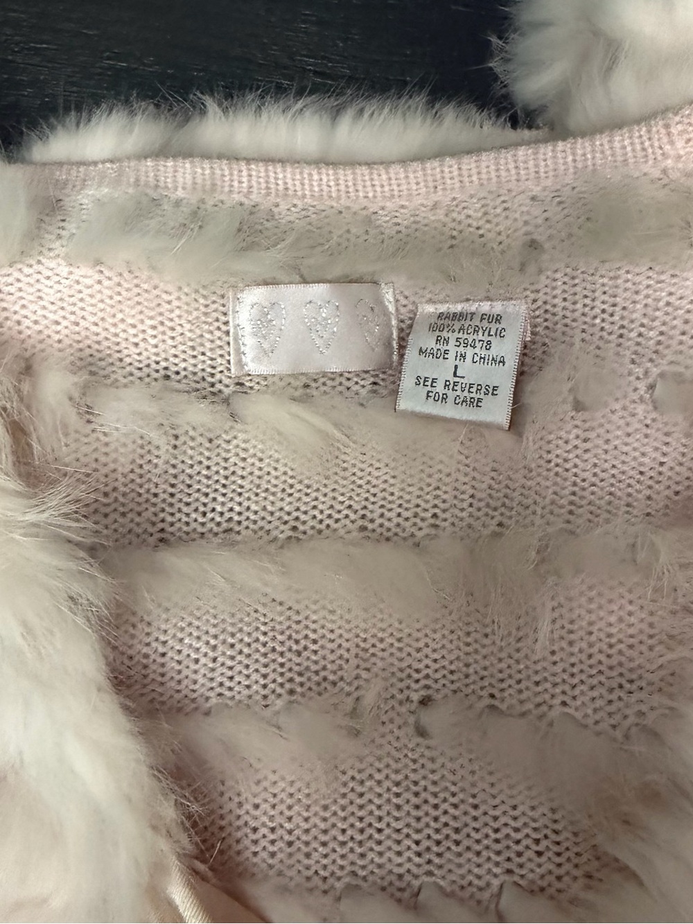 Vintage Womens 100% Real Rabbit Fur cardigan Bolero Cape Pink/Blush - Picture 5 of 8